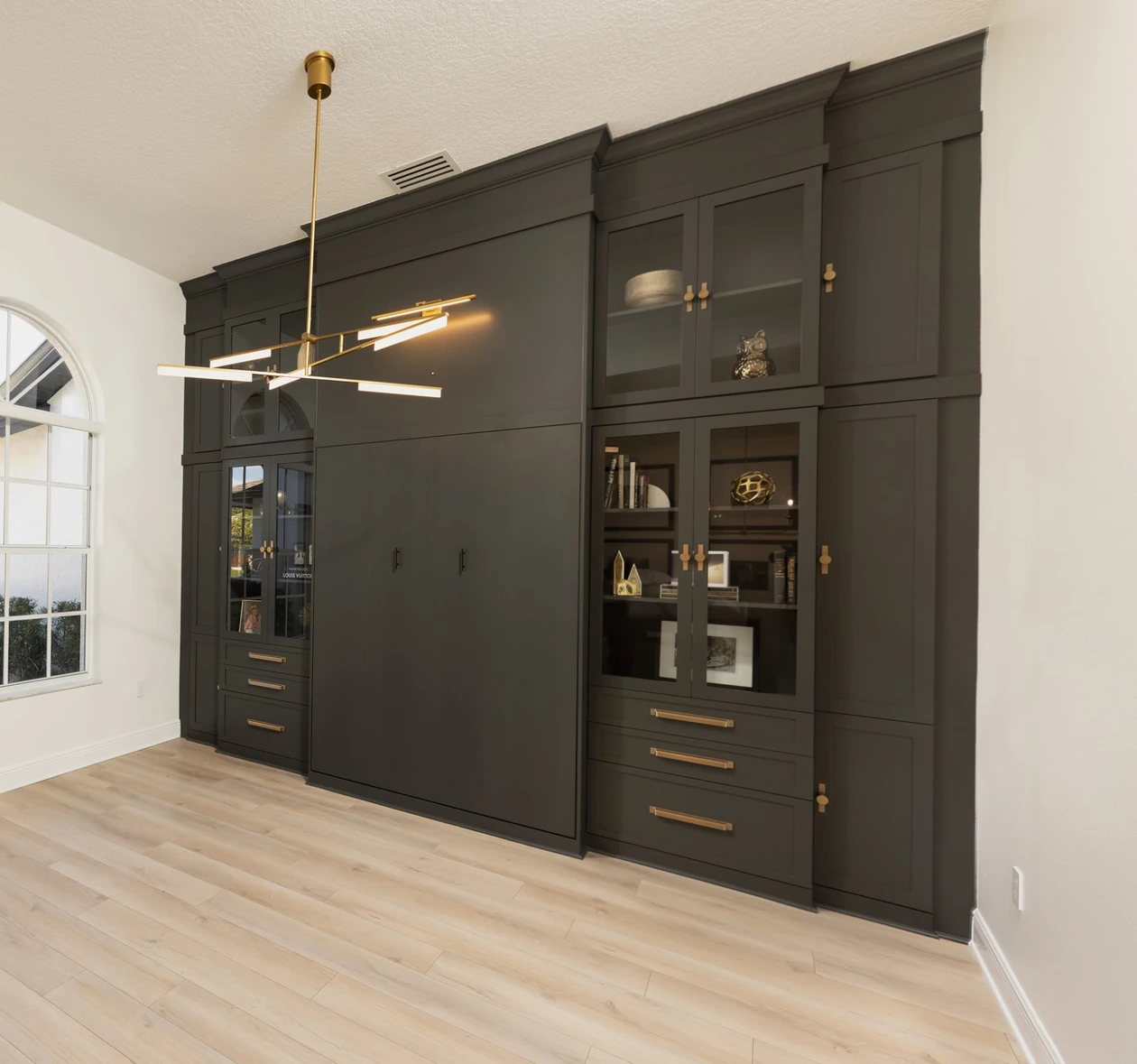 Custom murphy bed wall unit closed in Chantilly VA